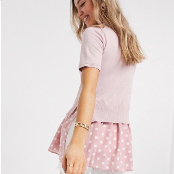 New Look Knit Pink with Polka Dot shirt - Picture 4 of 14